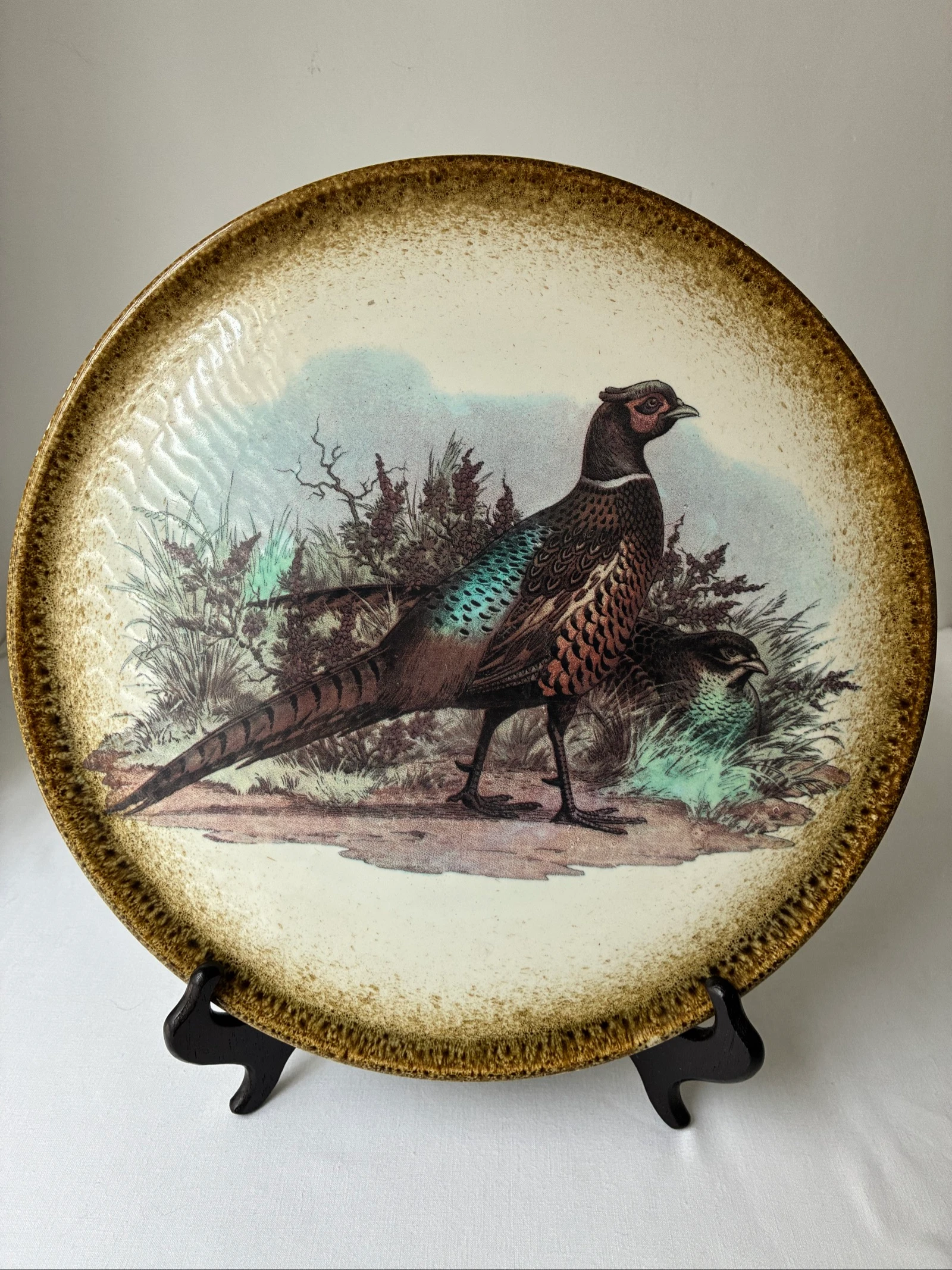 Vintage Italiaans keramisch sierbord met fazanten – Ceramica JARM
